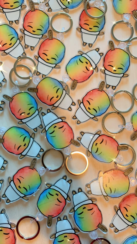 Rainbow Shave Ice Keychains | "CUPPY" the Cutie